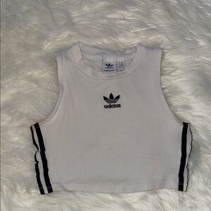 Adidas White Sleeveless Top with Black Accents
